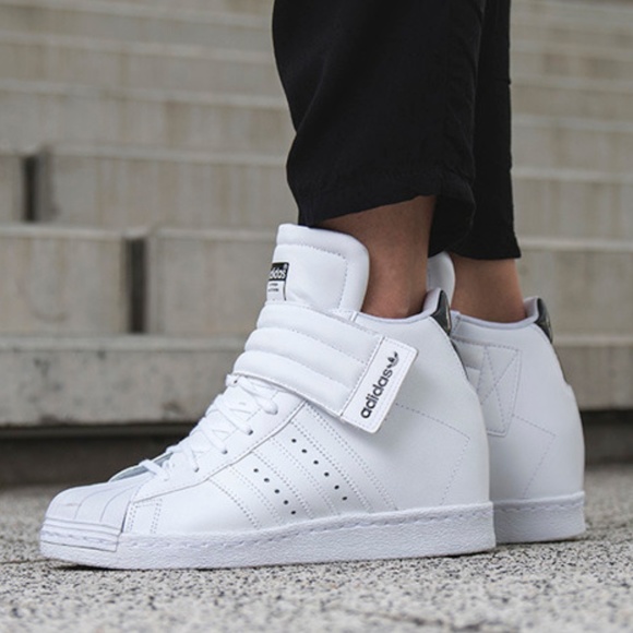 Adidas White Superstar Wedge Up Strap 